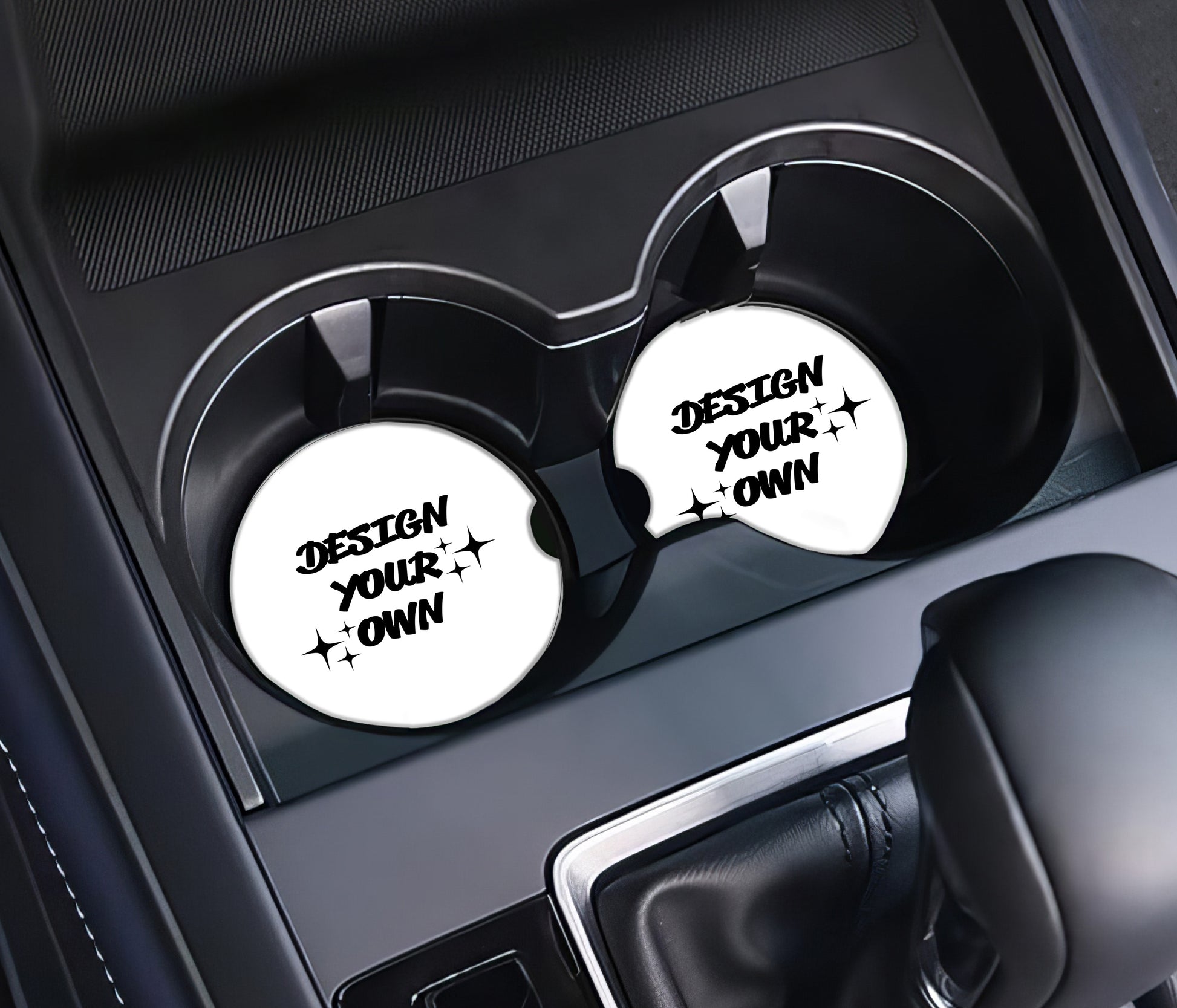 Universal fit car coaster for cars, trucks, and SUVs, stylish absorbent cup holder insert for everyday use.