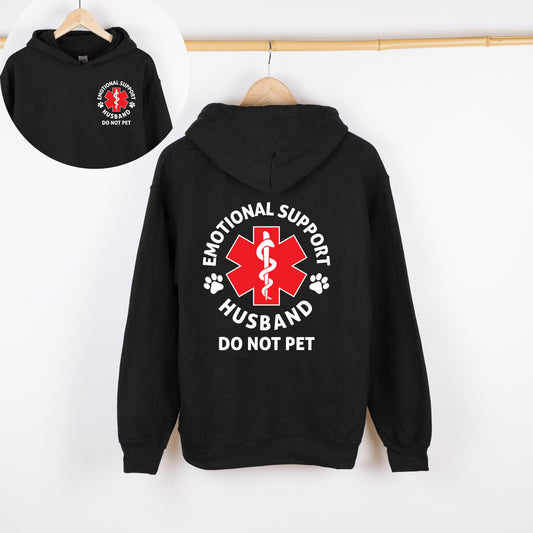 Emotional Support Husband Sweatshirt, Hoodie, Full Zip-Up Hoodie