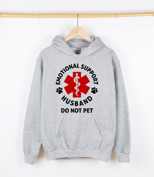 Emotional Support Husband Sweatshirt, Hoodie, Full Zip-Up Hoodie