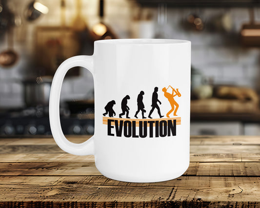 EVOLUTION of a Saxophone Player Classic Ceramic Mug