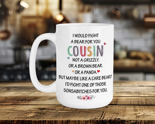 Fight a Bear COUSIN Classic Ceramic Mug