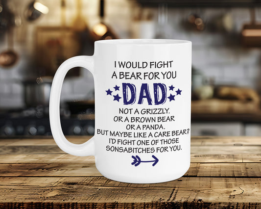 Fight a Bear DAD Classic Ceramic Mug
