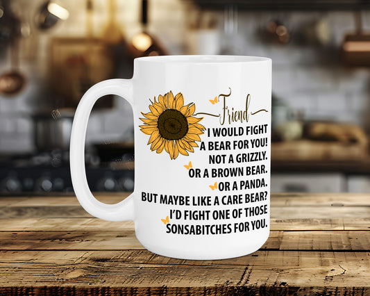 Fight a Bear Friend Classic Ceramic Mug