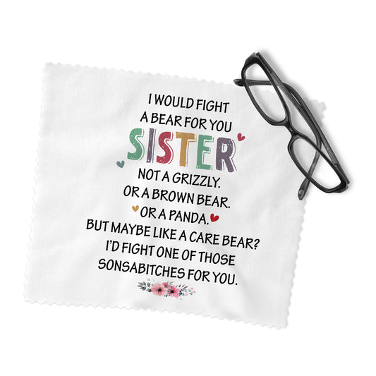 Fight a Bear Sister Lens Cleaning Cloth