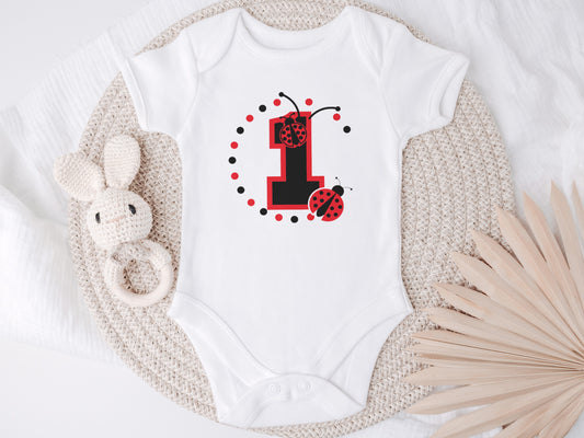 Lady Bug First Birthday, First Birthday, Baby Onesie – Personalized Newborn Outfit, Gender Neutral, Baby Gift Idea