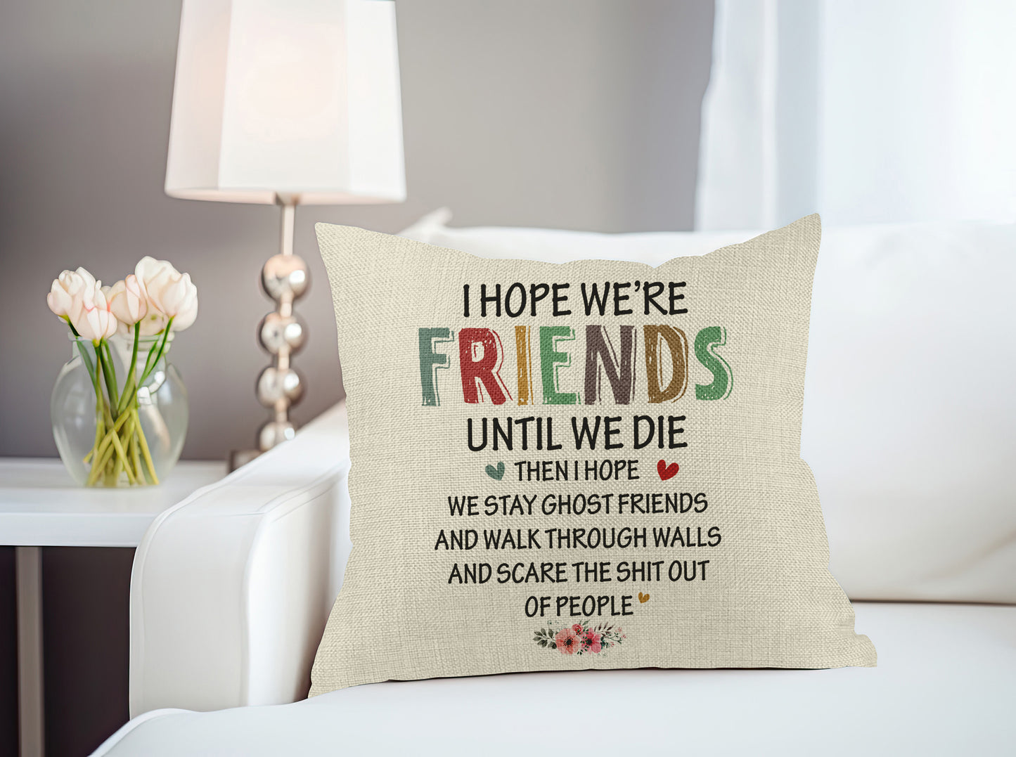 Ghost Friends Throw Pillow