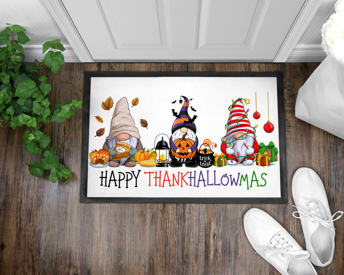 Happy ThankHallowMas Indoor & Outdoor Mat