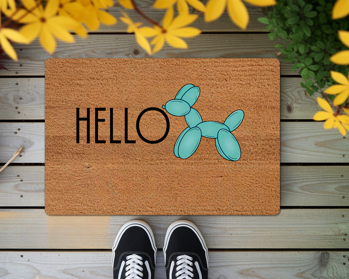 Hello Balloon Dog Indoor & Outdoor Mat