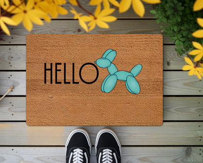 Hello Balloon Dog Indoor & Outdoor Mat