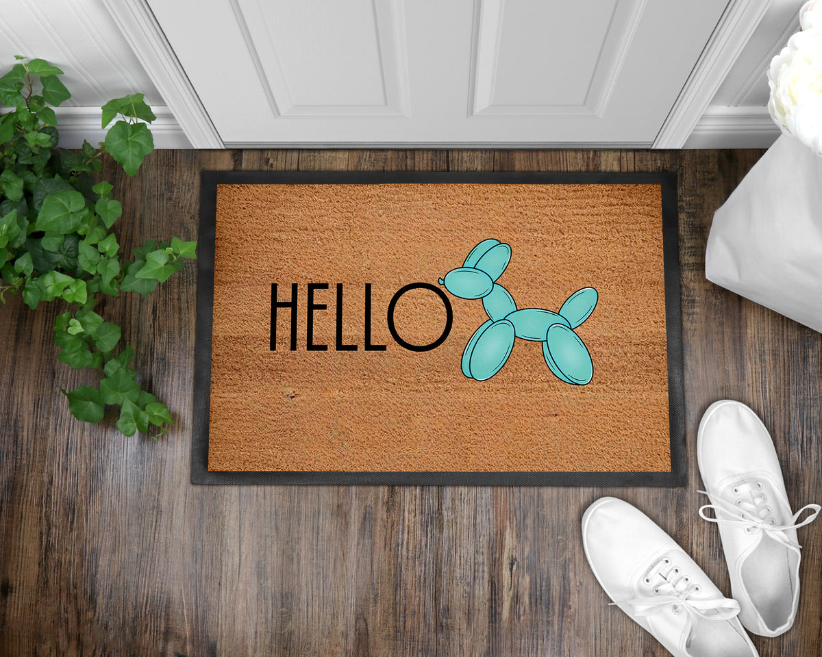 Hello Balloon Dog Indoor & Outdoor Mat