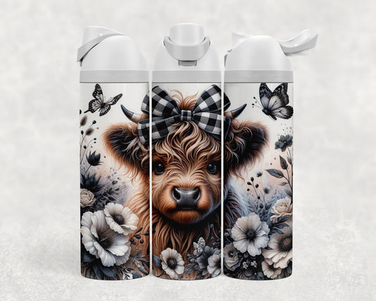 Highland Cow Sip & Flow Water Bottle