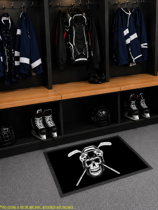 Hockey Skull Skate Mat – Personalized Non-Slip Gear for the Rink & Locker Room