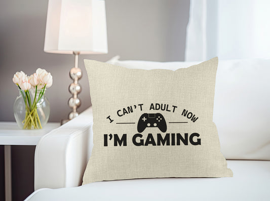I Can't Adult Now I'm Gaming Throw Pillow