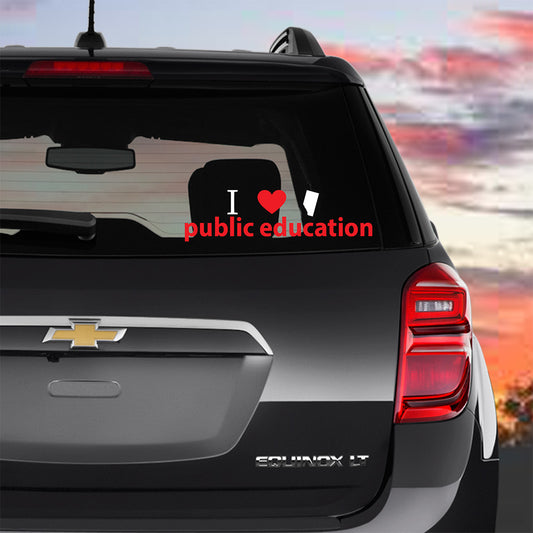 I Support Alberta Public Education Decal, Premium Vinyl Decal - Weatherproof & Easy to Apply!