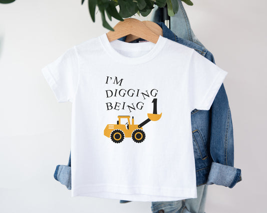 I'm Digging Being 1, Adorable Toddler Shirt – Fun Graphic Kids Tee, Cute Gift Idea, Adorable Toddler Clothes for Boys or Girls