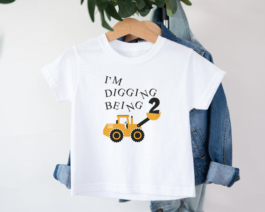I'm Digging Being 2, Adorable Toddler Shirt – Fun Graphic Kids Tee, Cute Gift Idea, Adorable Toddler Clothes for Boys or Girls