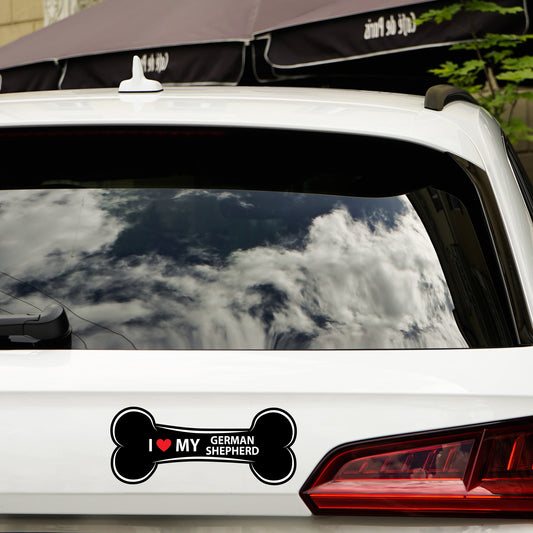 I Love My German Shepherd Sticker - Premium Vinyl Decal - Weatherproof & Easy to Apply