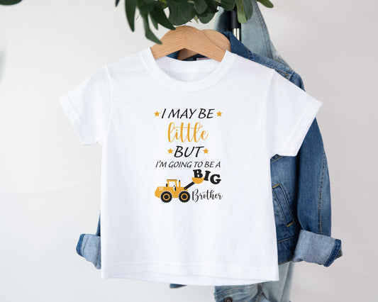 I may be little but I'm going to be a BIG Brother, Adorable Toddler Shirt – Fun Graphic Kids Tee, Cute Gift Idea, Adorable Toddler Clothes for Boys or Girls