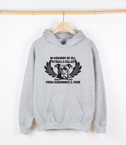In Memory of all Pitbulls Sweatshirt, Crewdie, Hoodie, Full Zip-Up Hoodie