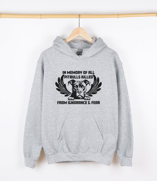 In Memory of all Pitbulls Sweatshirt, Crewdie, Hoodie, Full Zip-Up Hoodie