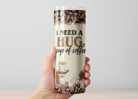 I need a HUGe cup of coffee Tumbler, Insulated Tumbler with Lid & Metal Straw – 15oz, 20oz, 30oz – Hot and Cold Travel Mug
