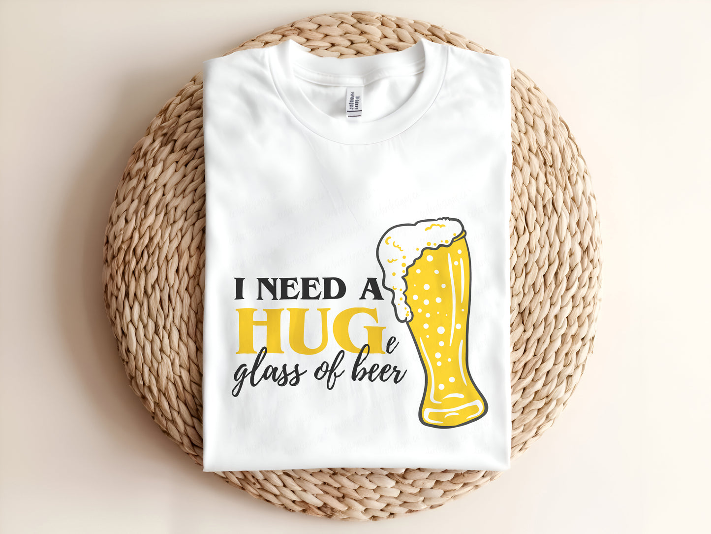 I NEED A HUGe glass of beer Adult Graphic Tee