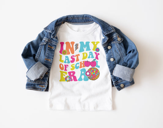 In My Last Day of School Era Trendy Youth T-Shirt , Custom Graphic Tee for Kids, Soft & Stylish