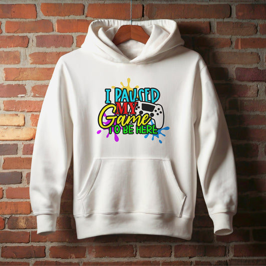 I Paused My Game to be here, Soft, Stylish, and Built to Move – Youth Sweatshirts & Hoodies
