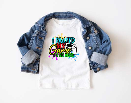 I Paused My Game to be Here Trendy Youth T-Shirt , Custom Graphic Tee for Kids, Soft & Stylish
