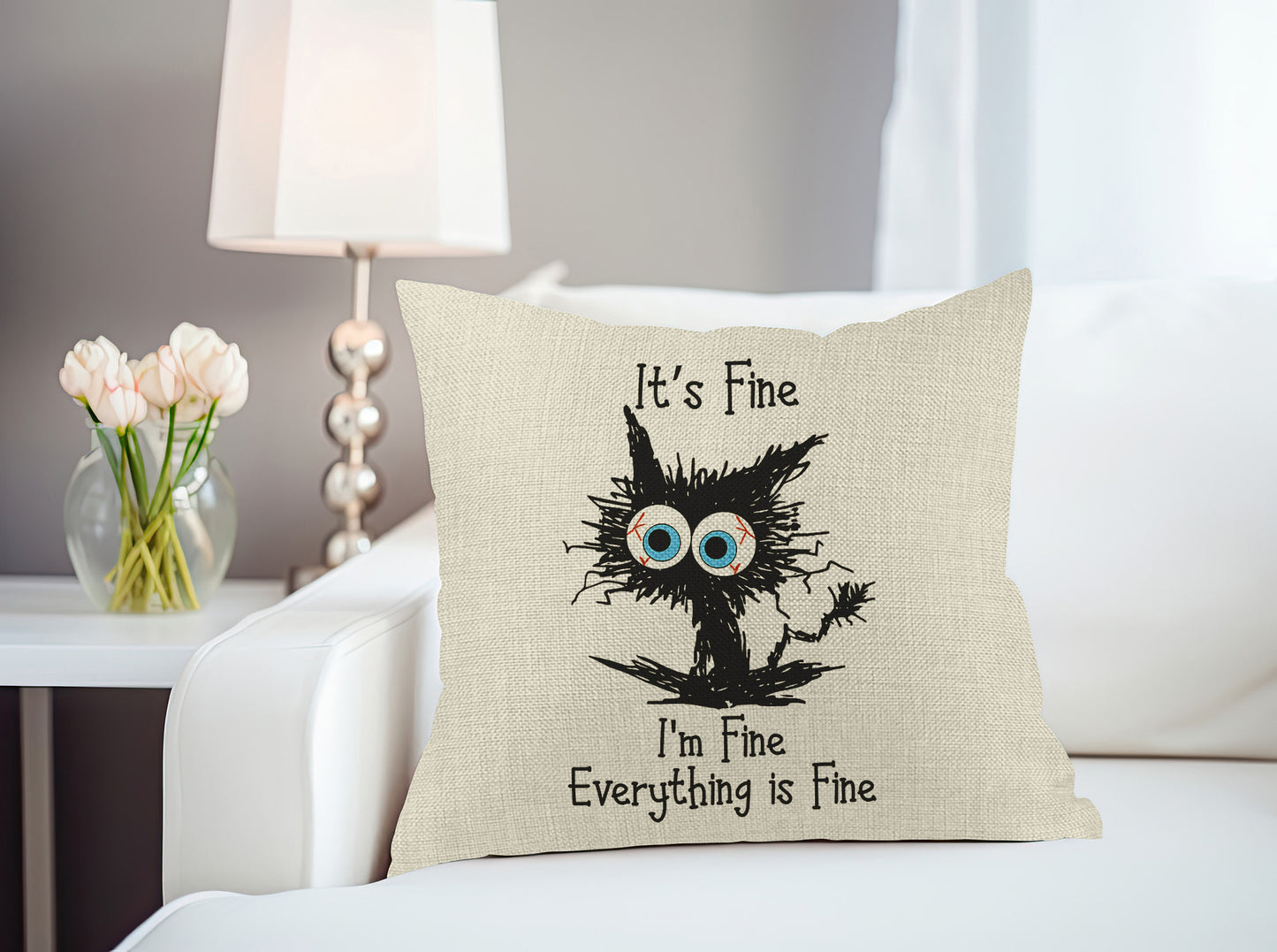 It's Fine I'm Fine Everything is Fine Throw Pillow