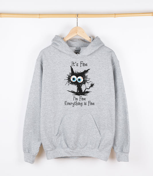 It's Fine I'm Fine Everything is Fine Sweatshirt, Crewdie, Hoodie, Full Zip-Up Hoodie