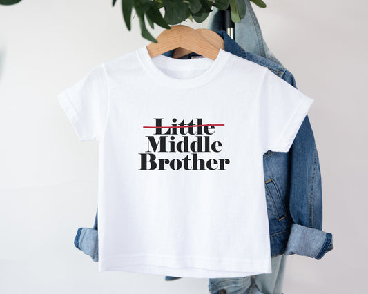 Middle Brother, Adorable Toddler Shirt – Fun Graphic Kids Tee, Cute Gift Idea, Adorable Toddler Clothes for Boys or Girls