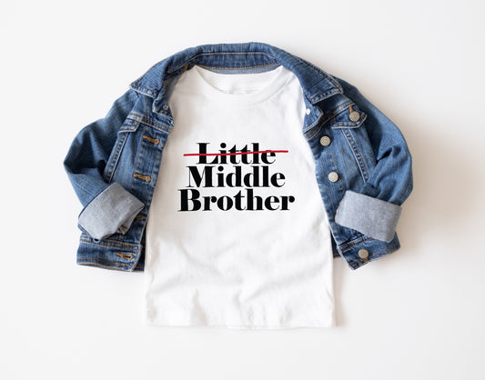 Middle Brother Trendy Youth T-Shirt , Custom Graphic Tee for Kids, Soft & Stylish