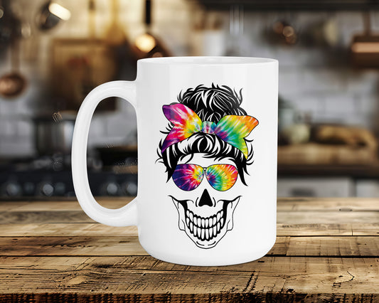 Messy Bun Tie Dye Classic Ceramic Mug