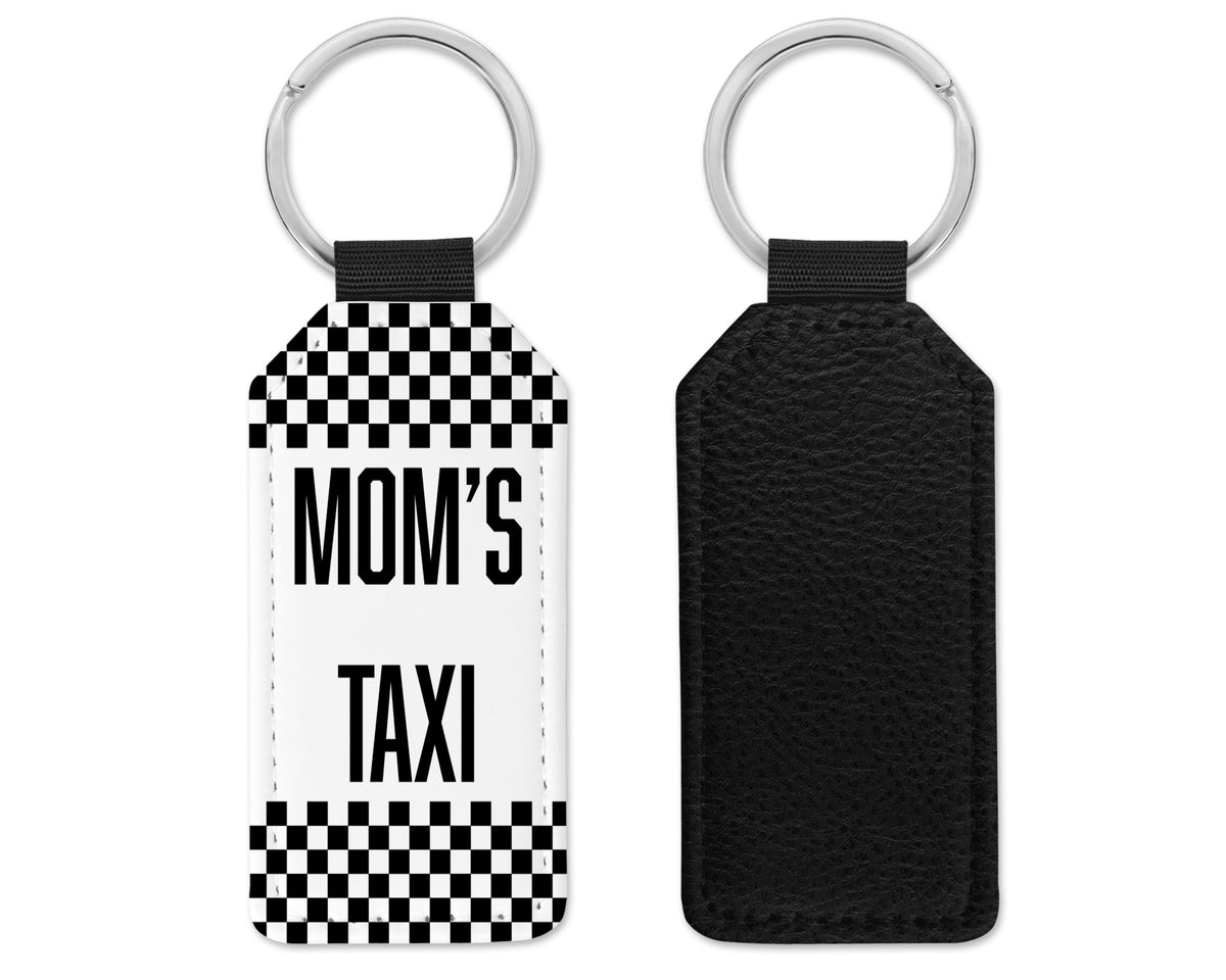 Mom's Taxi Leather Key Chain