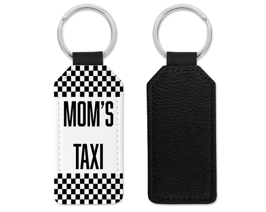 Mom's Taxi Leather Key Chain