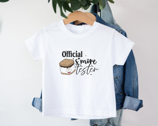 Official S'more Tester, Adorable Toddler Shirt – Fun Graphic Kids Tee, Cute Gift Idea, Adorable Toddler Clothes for Boys or Girls