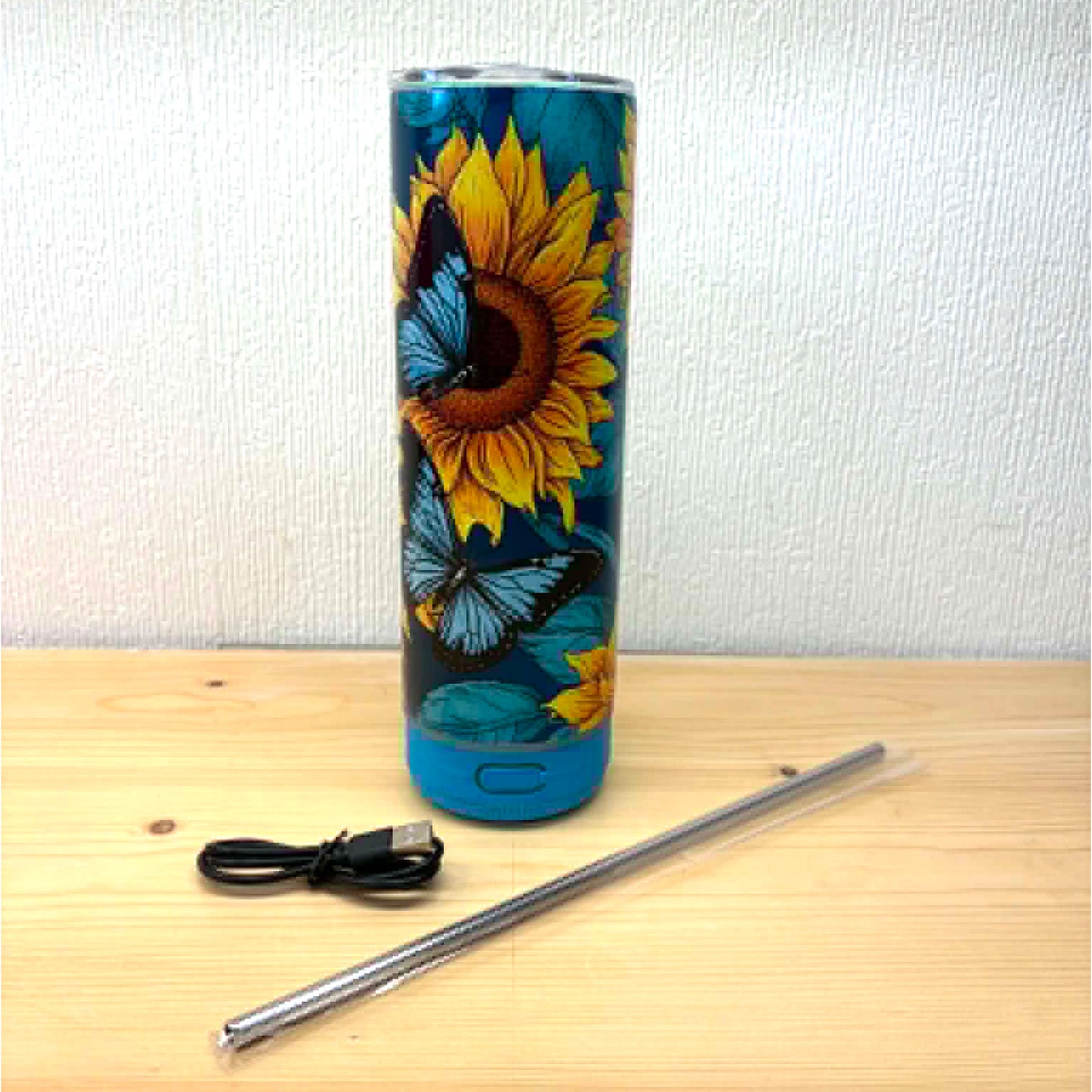 PERFECTLY imperfect Butterfly Sunflowers Bluetooth 20oz Tumbler