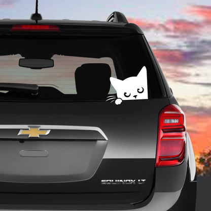 Peeking Cat Vinyl Decal