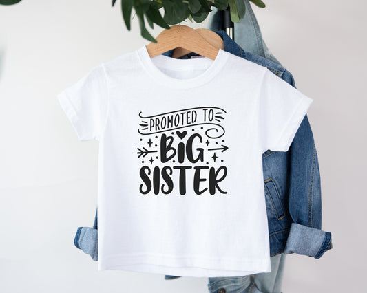 Promoted to BIG SISTER, Adorable Toddler Shirt – Fun Graphic Kids Tee, Cute Gift Idea, Adorable Toddler Clothes for Boys or Girls