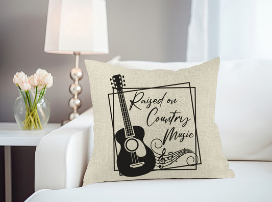 Raised on Country Music Throw Pillow