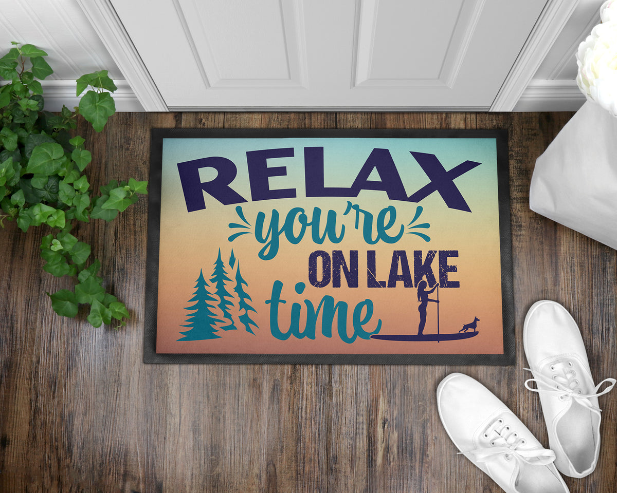 Relax Your On Lake Time Indoor & Outdoor Mat