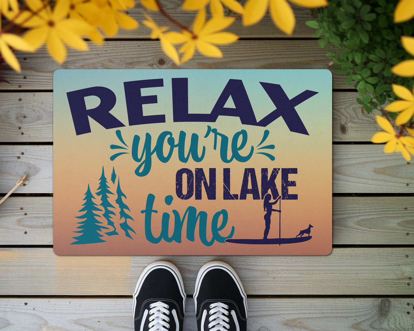 Relax you're on Lake Time Doormat