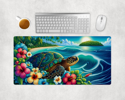 Sea Turtle Gaming Mat, Desk Pad for Gamers & Streamers