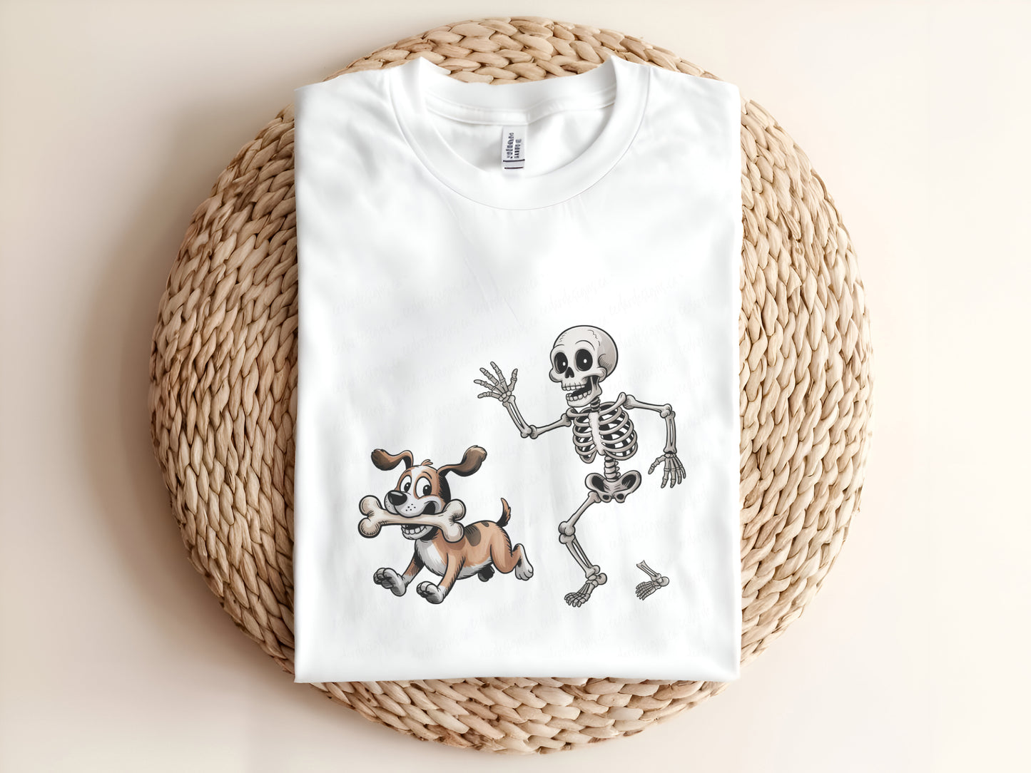 Skeleton Dog Bone Adult T-Shirt