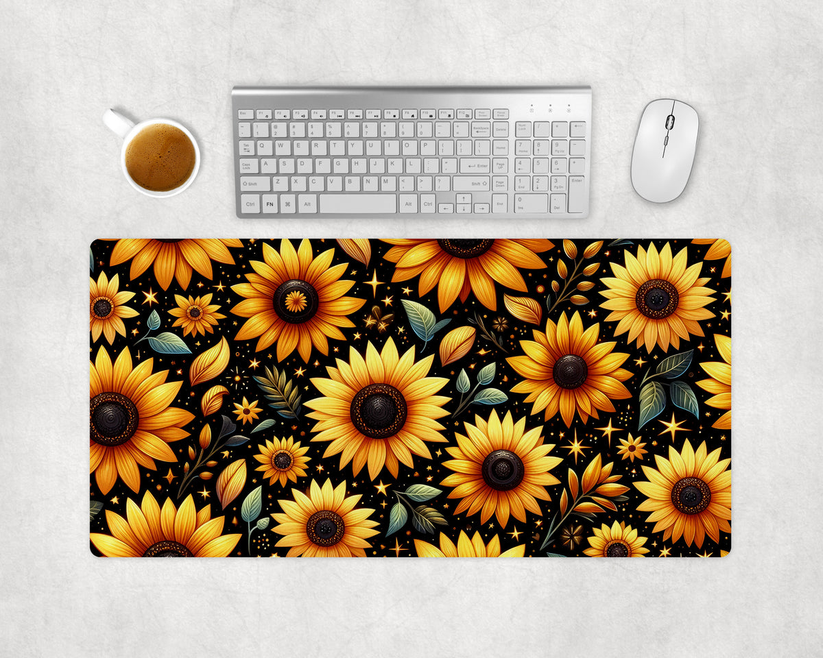 Sunflowers Gaming Mat, Desk Pad for Gamers & Streamers