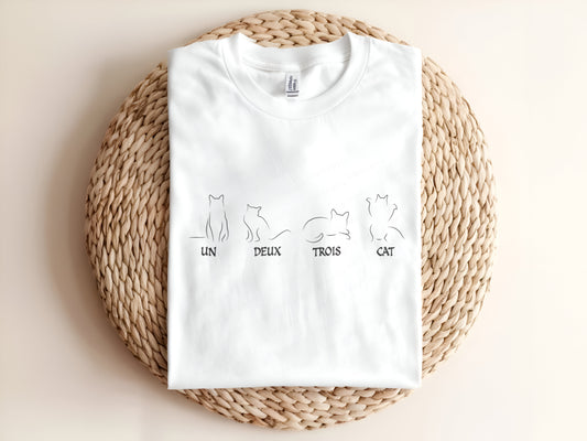 Un Deux Trois Cat Tee Adult T-Shirt