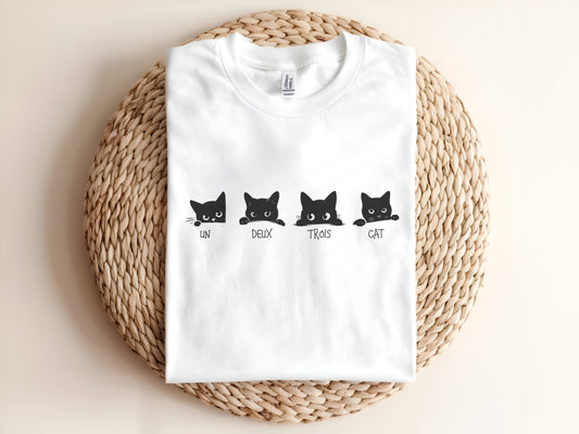 Un Deux Trois Cat Tee Adult T-Shirt