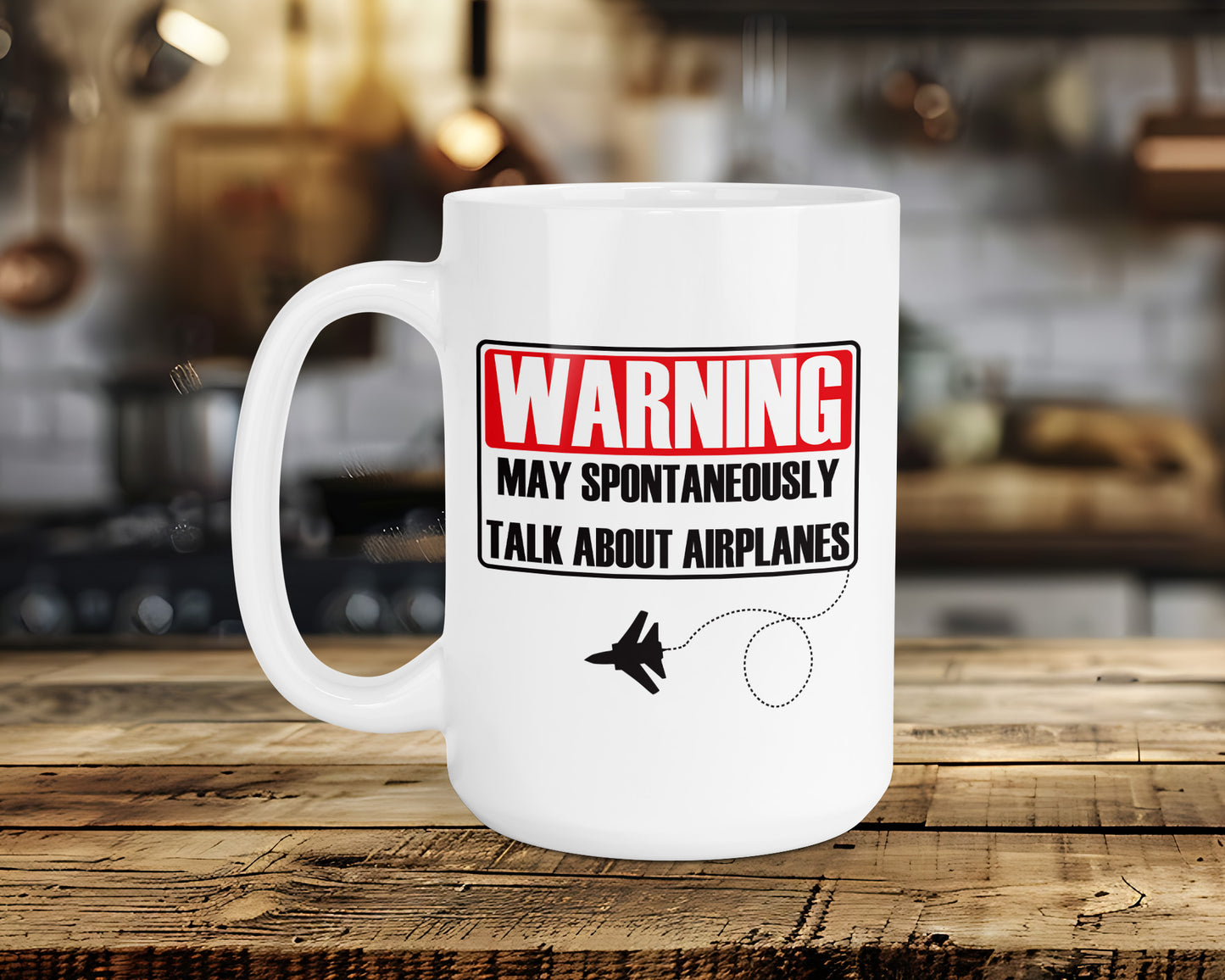 WARNING MAY SPONTANEOUSLY TALK ABOUT AIRPLANES Classic Ceramic Mug