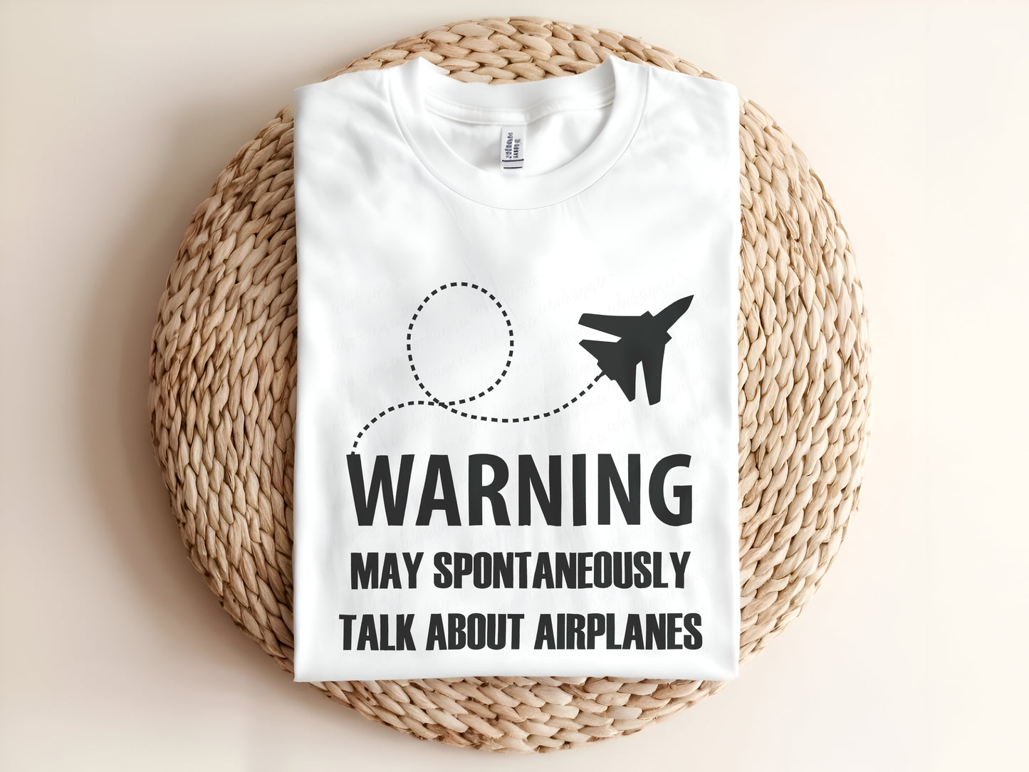 Warning may spontaneously talk about airplanes Adult T-Shirt